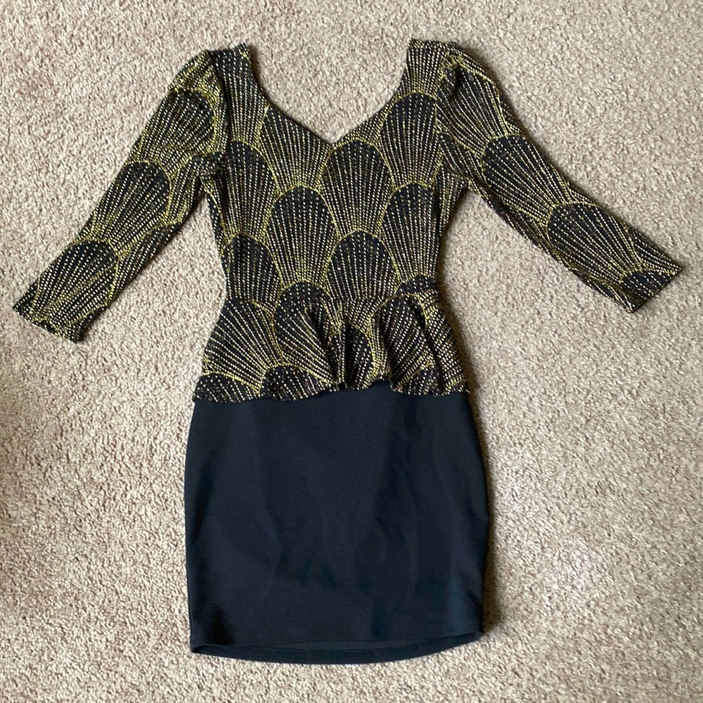 Black & Gold Dress, Ipona short dress sparkly.